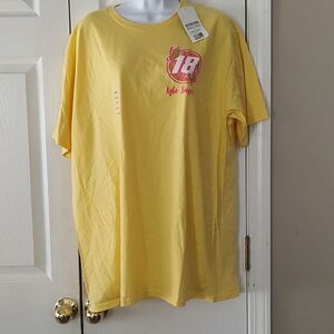 Kyle Busch #18 yellow butterfly  m & m racing joe gibbs  tshirt  Sz XL NWT